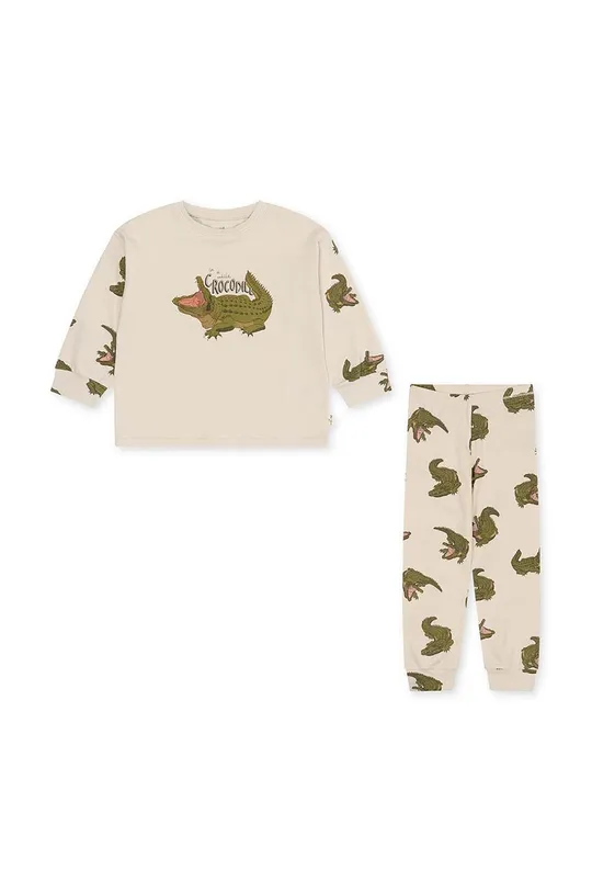 Detské bavlnené pyžamo Konges Sløjd zelená
