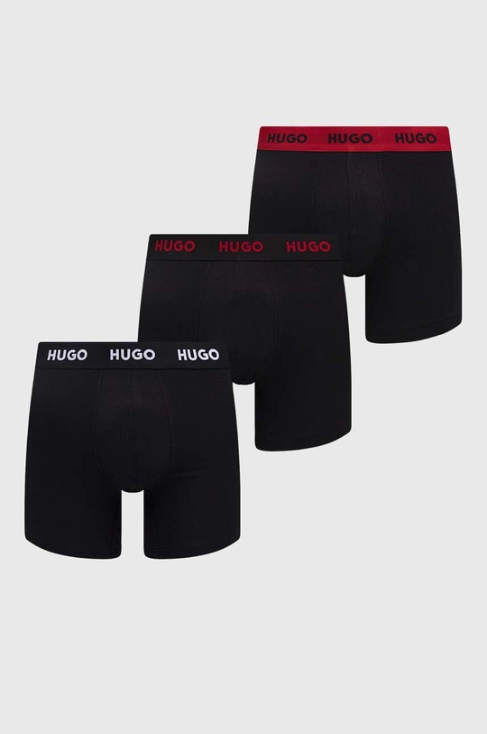 μαύρο Μποξεράκια HUGO 3-pack Ανδρικά