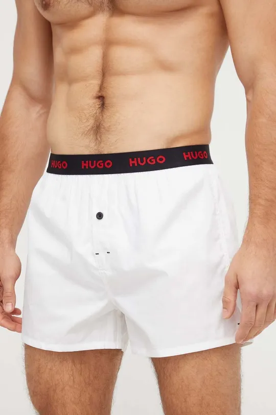 Bavlnené boxerky HUGO 3-pak čierna