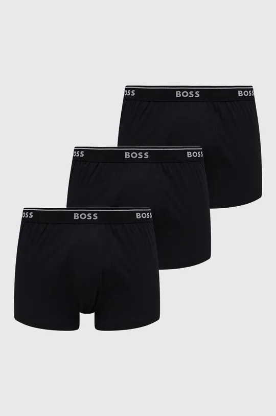 czarny BOSS bokserki bawełniane 3-pack Męski