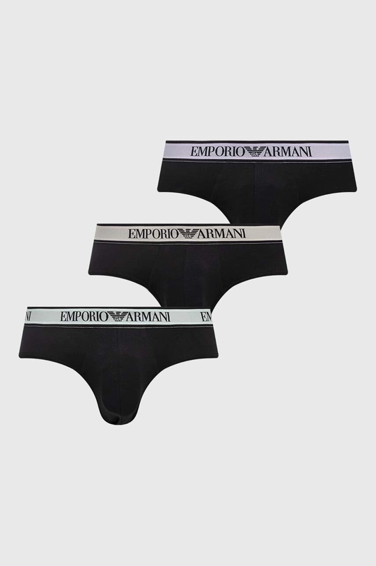 čierna Slipy Emporio Armani Underwear 3-pak Pánsky