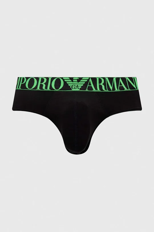 Slipy Emporio Armani Underwear 3-pak čierna