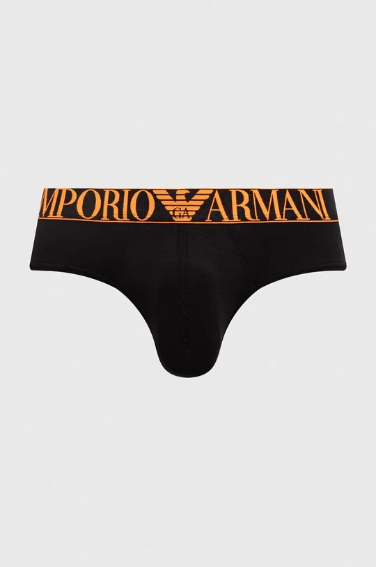 Slipy Emporio Armani Underwear 3-pak Základná látka: 95 % Bavlna, 5 % Elastan Lepiaca páska: 53 % Polyester, 38 % Polyamid, 9 % Elastan