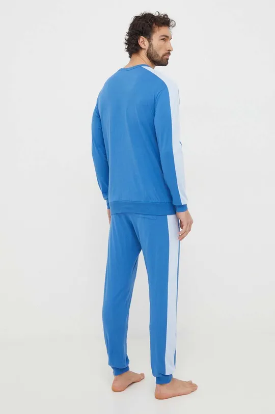 Pamučna pidžama United Colors of Benetton plava