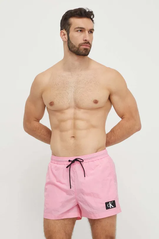 ružová Plavkové šortky Calvin Klein Pánsky
