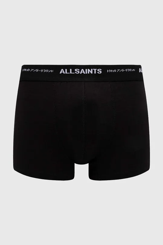 Bavlnené boxerky AllSaints UNDERGROUND 3-pak čierna