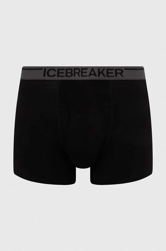 fekete Icebreaker funkcionális fehérnemű Anatomica Boxers Férfi