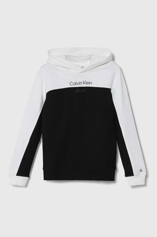 čierna Detská bavlnená mikina Calvin Klein Jeans Chlapčenský