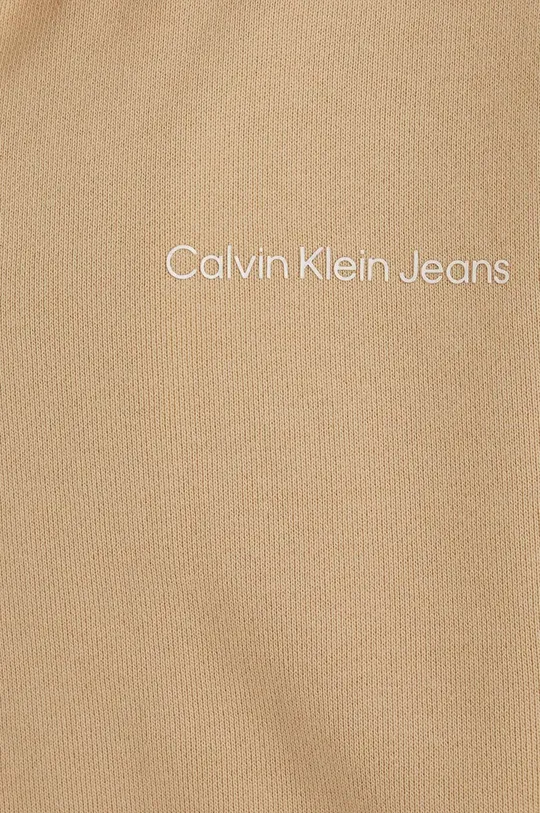 бежевый Детская хлопковая кофта Calvin Klein Jeans