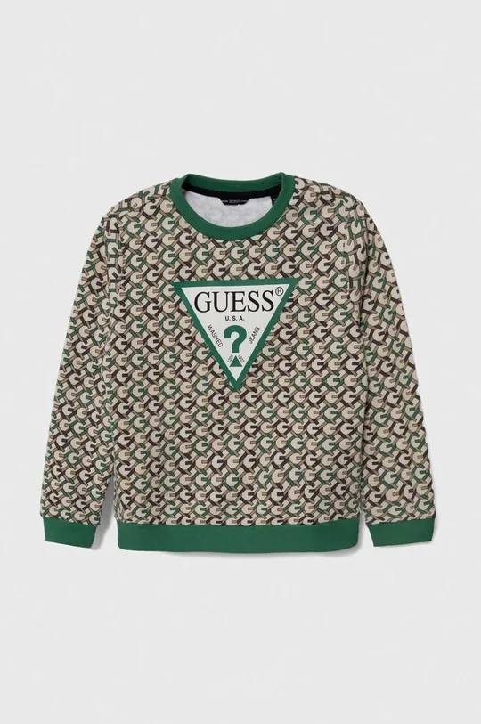 zelena Otroški bombažen pulover Guess Fantovski