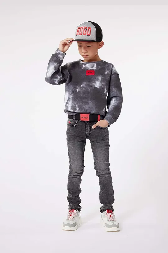 siva Otroški pulover HUGO Fantovski