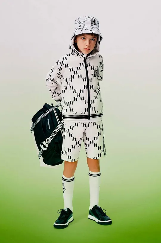 bež Otroški bombažen pulover Karl Lagerfeld