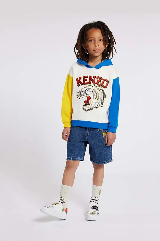 bela Otroški bombažen pulover Kenzo Kids Fantovski