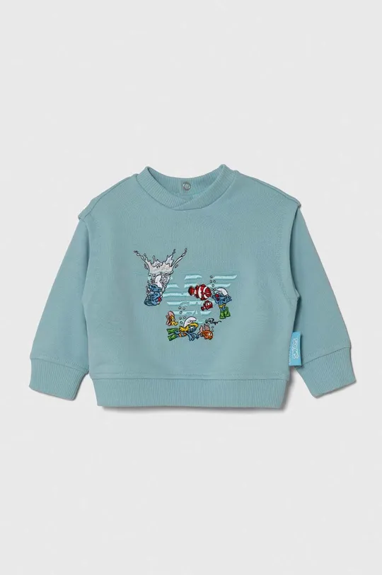 tirkizna Pamučna bluza za bebe Emporio Armani x The Smurfs Za dječake