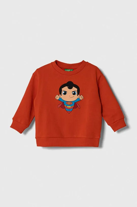 czerwony United Colors of Benetton bluza bawełniana dziecięca x DC Chłopięcy