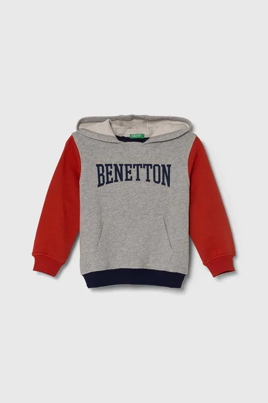 сірий Дитяча бавовняна кофта United Colors of Benetton Для хлопчиків