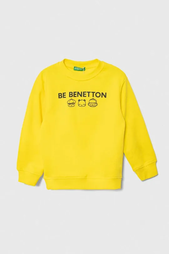 κίτρινο Παιδική βαμβακερή μπλούζα United Colors of Benetton Για αγόρια
