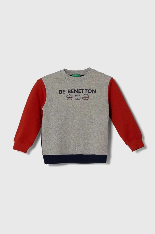 siva Otroški bombažen pulover United Colors of Benetton Fantovski