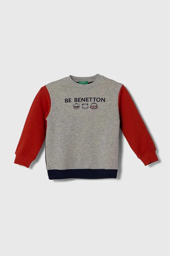 серый Детская хлопковая кофта United Colors of Benetton Для мальчиков