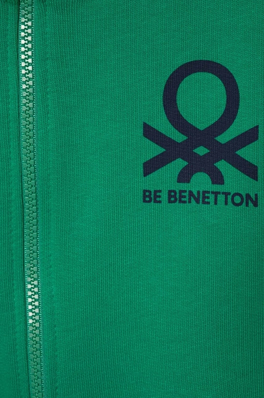 Детская хлопковая кофта United Colors of Benetton зелёный