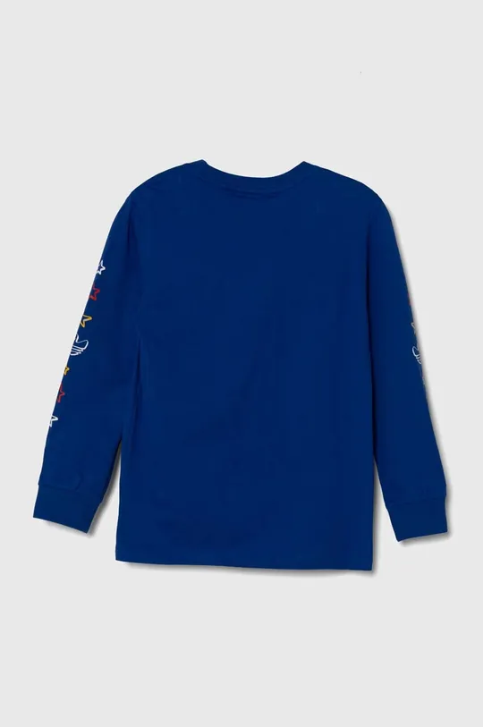 Otroška bombažna majica z dolgimi rokavi adidas Originals modra