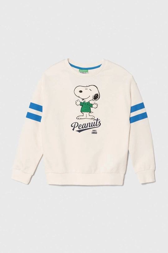 bež Dječja pamučna dukserica United Colors of Benetton x Snoopy Za dječake