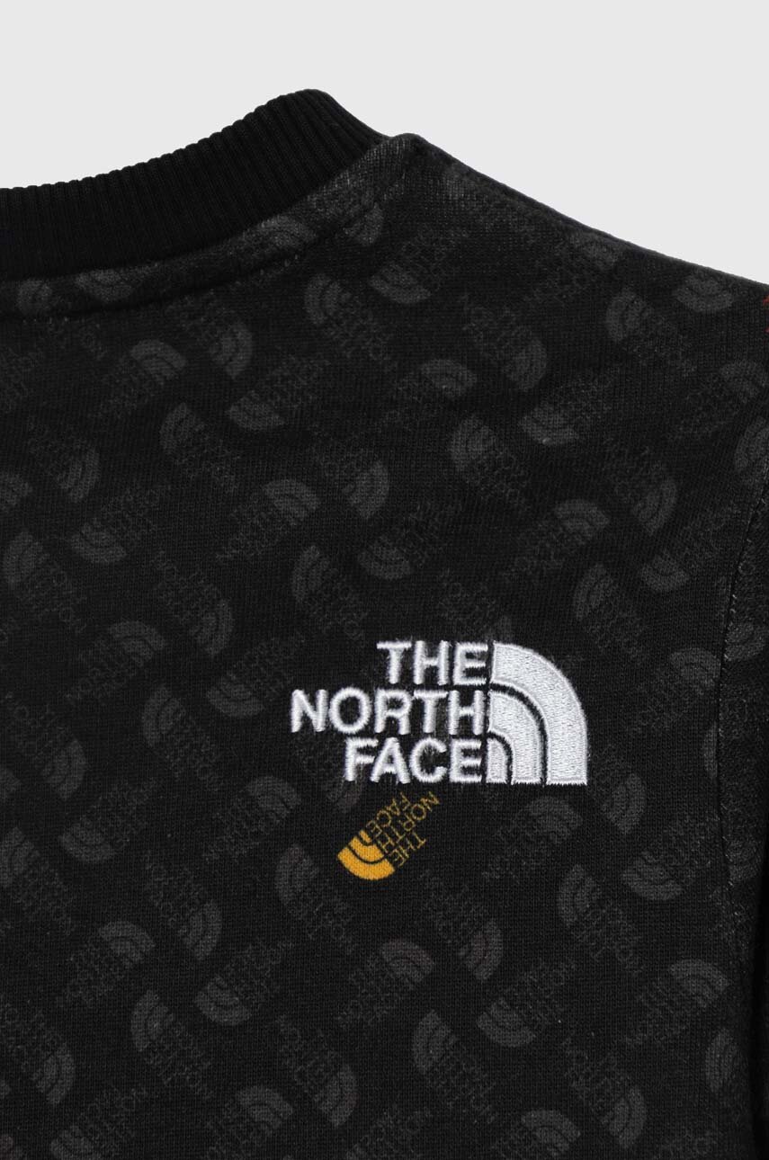 чорний Дитяча бавовняна кофта The North Face DREW PEAK LIGHT CREW PRINT