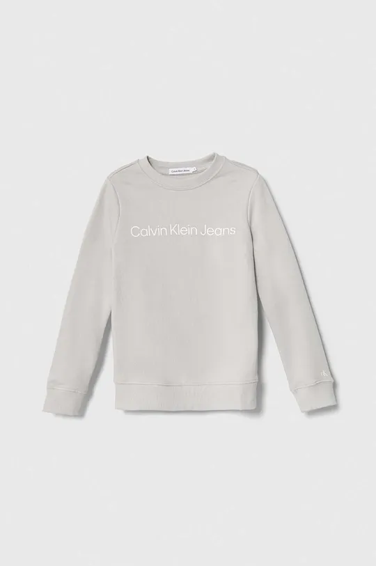 szürke Calvin Klein Jeans gyerek melegítőfelső pamutból Fiú