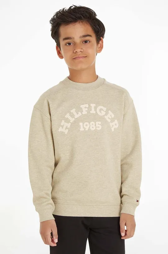 μπεζ Παιδική βαμβακερή μπλούζα Tommy Hilfiger Για αγόρια