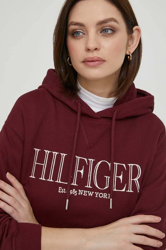 μπορντό Βαμβακερή μπλούζα Tommy Hilfiger