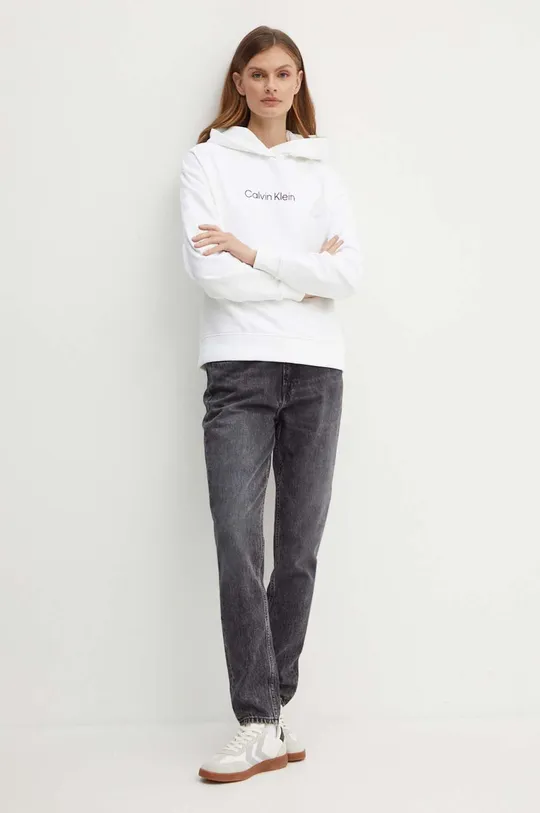 Calvin Klein felpa in cotone bianco