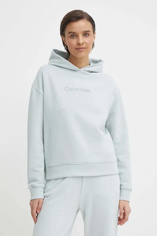 modra Bombažen pulover Calvin Klein Ženski