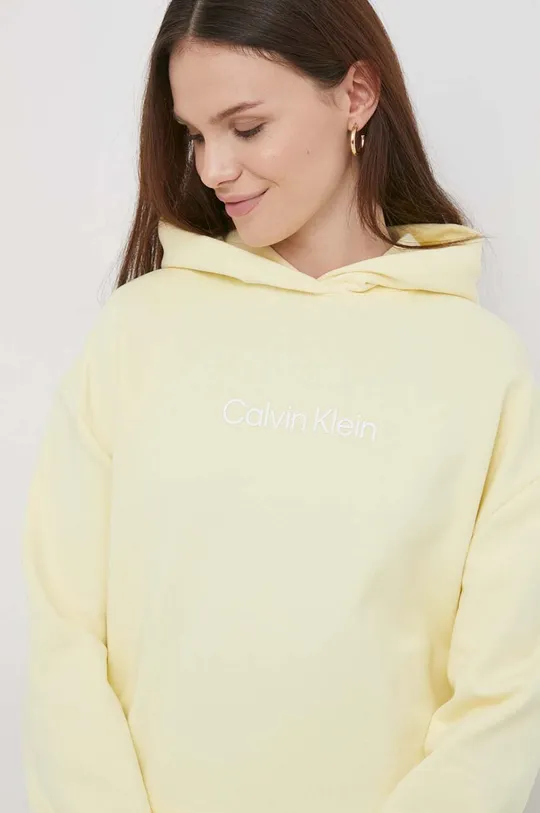 żółty Calvin Klein bluza bawełniana
