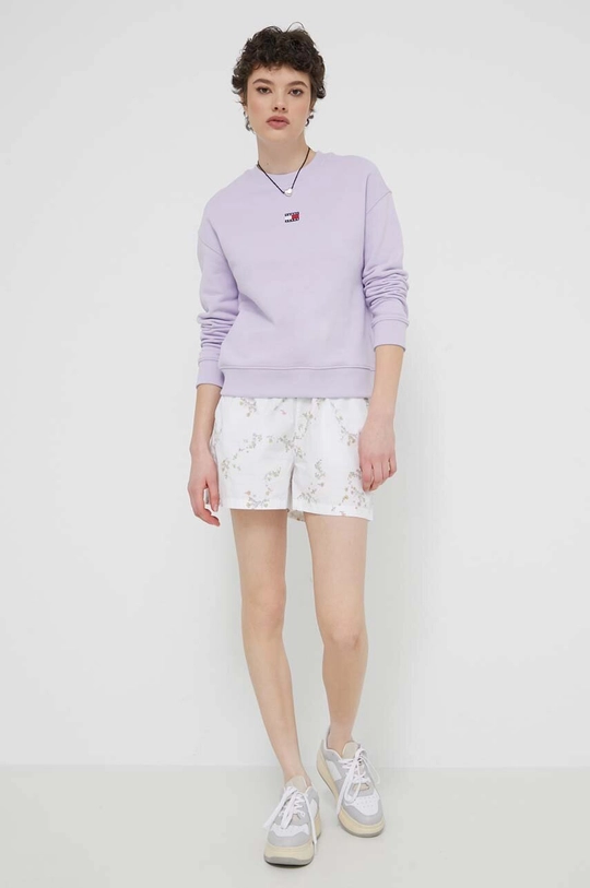 Tommy Jeans felpa in cotone violetto