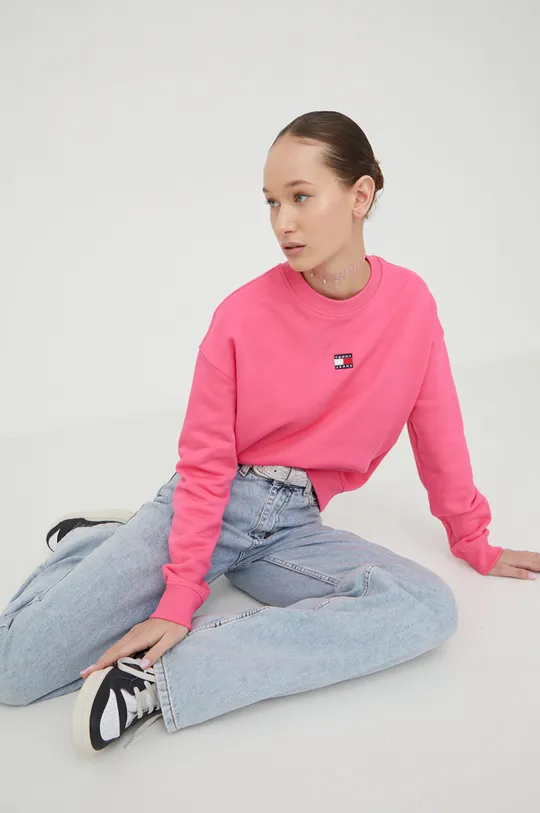 Tommy Jeans felpa in cotone rosa