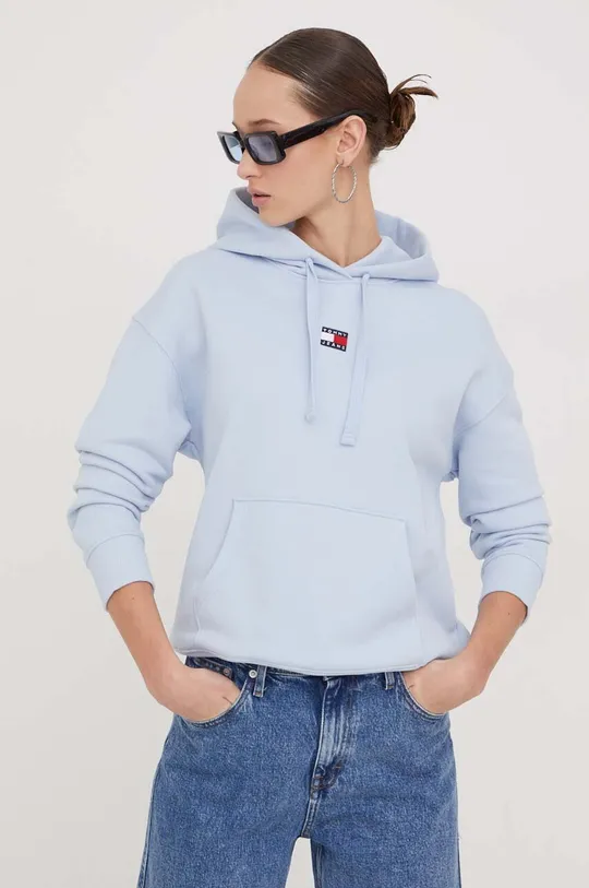 plava Pamučna dukserica Tommy Jeans