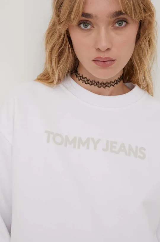 biela Bavlnená mikina Tommy Jeans