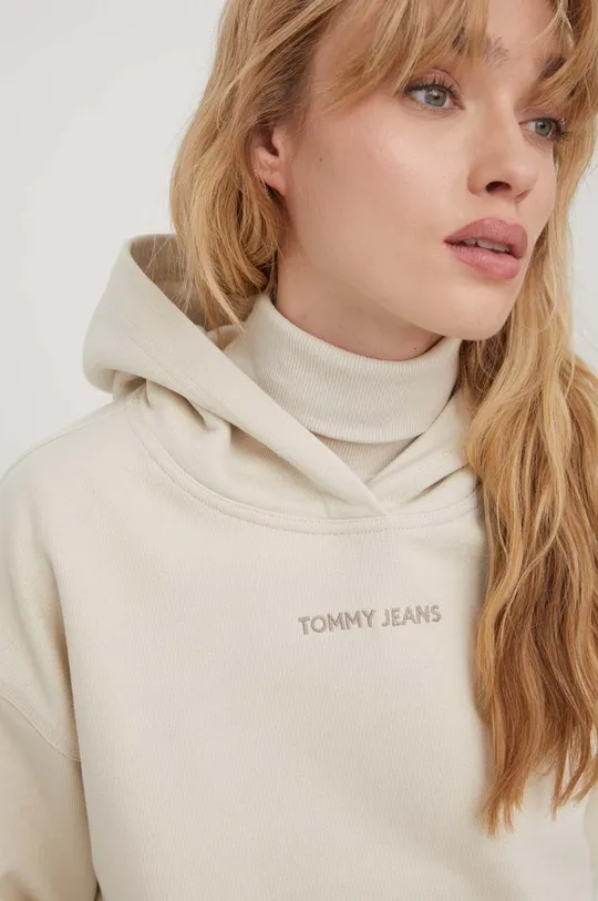 μπεζ Βαμβακερή μπλούζα Tommy Jeans Γυναικεία