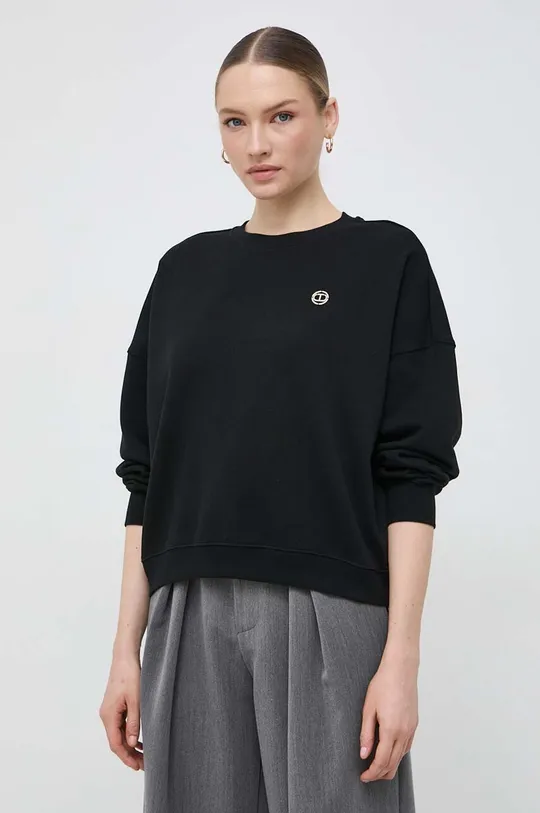 črna Bombažen pulover Twinset Ženski