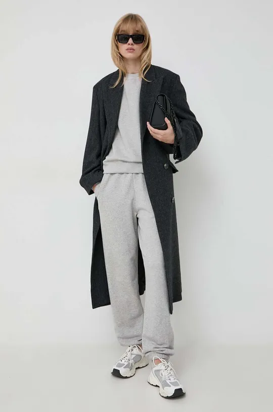 Βαμβακερή μπλούζα Victoria Beckham γκρί