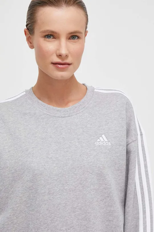 γκρί Βαμβακερή μπλούζα adidas 0