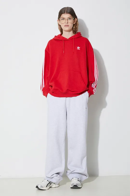 adidas Originals bluza 3-Stripes Hoodie OS czerwony
