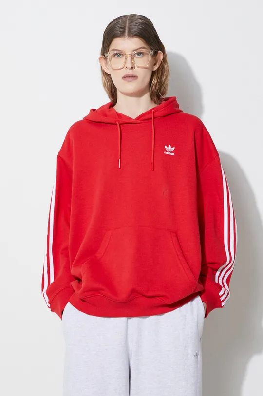 red adidas Originals sweatshirt 3-Stripes Hoodie OS