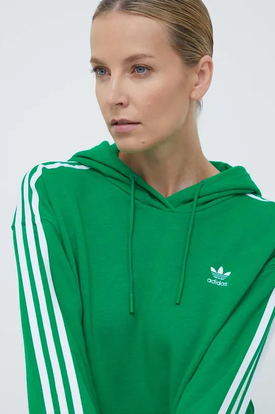 verde adidas Originals bluză 3-Stripes Hoodie OS