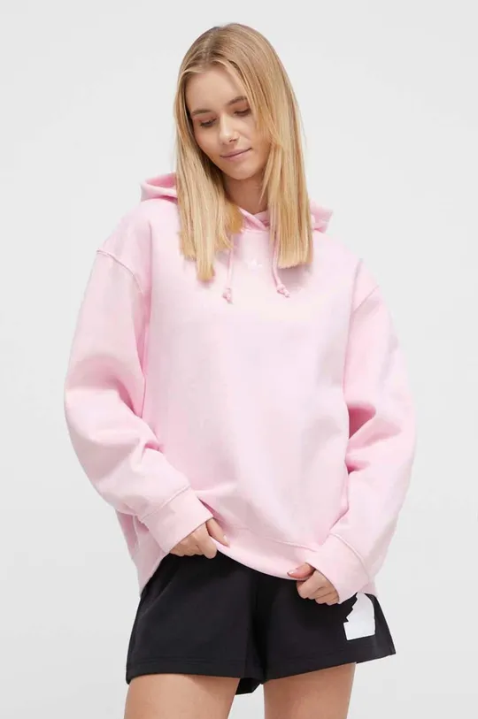 roza Pulover adidas Originals Adicolor Essentials Boyfriend Hoodie Ženski