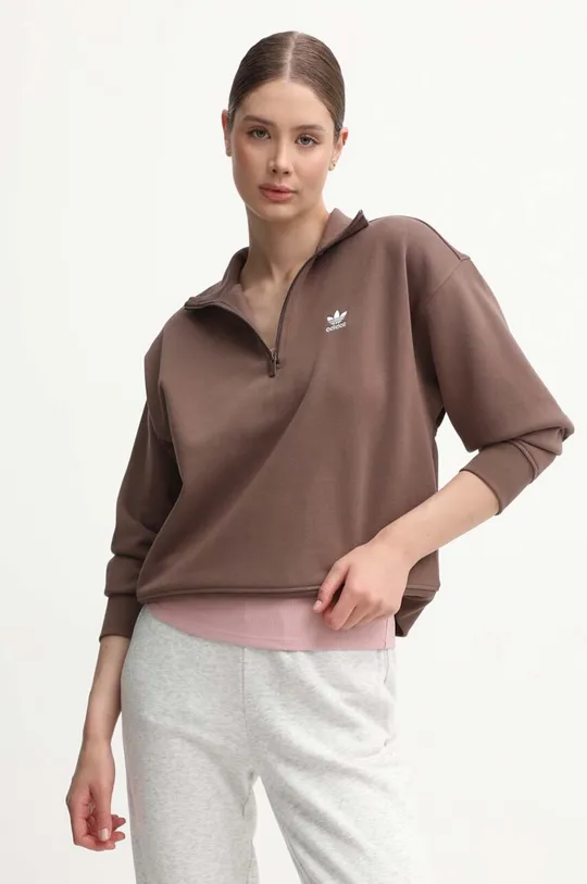 коричневый Кофта adidas Originals Essentials Halfzip Sweatshirt Женский