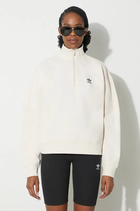 beige adidas Originals sweatshirt Essentials Halfzip Sweatshirt Women’s
