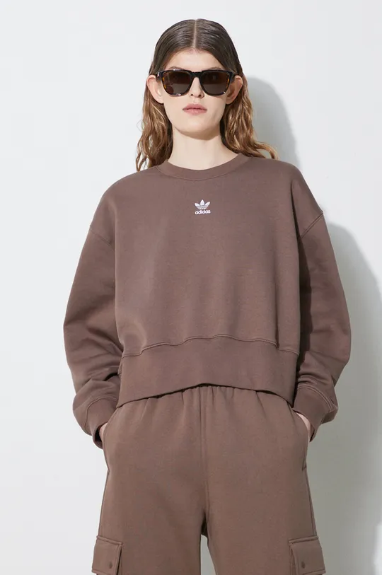 hnědá Mikina adidas Originals Adicolor Essentials Crew Sweatshirt Dámský