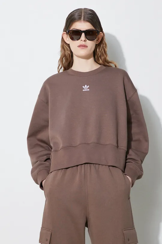 maro adidas Originals bluză Adicolor Essentials Crew Sweatshirt De femei