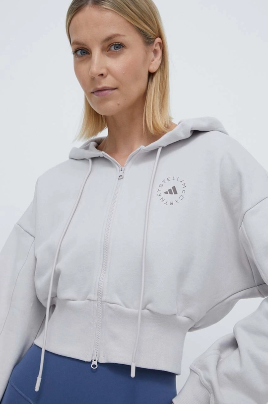 sivá Bavlnená mikina adidas by Stella McCartney